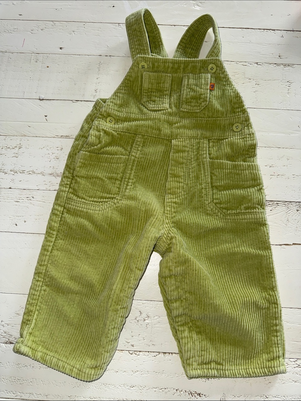 18-24m Mayoral Kids Corduroy Overalls in Lime Green